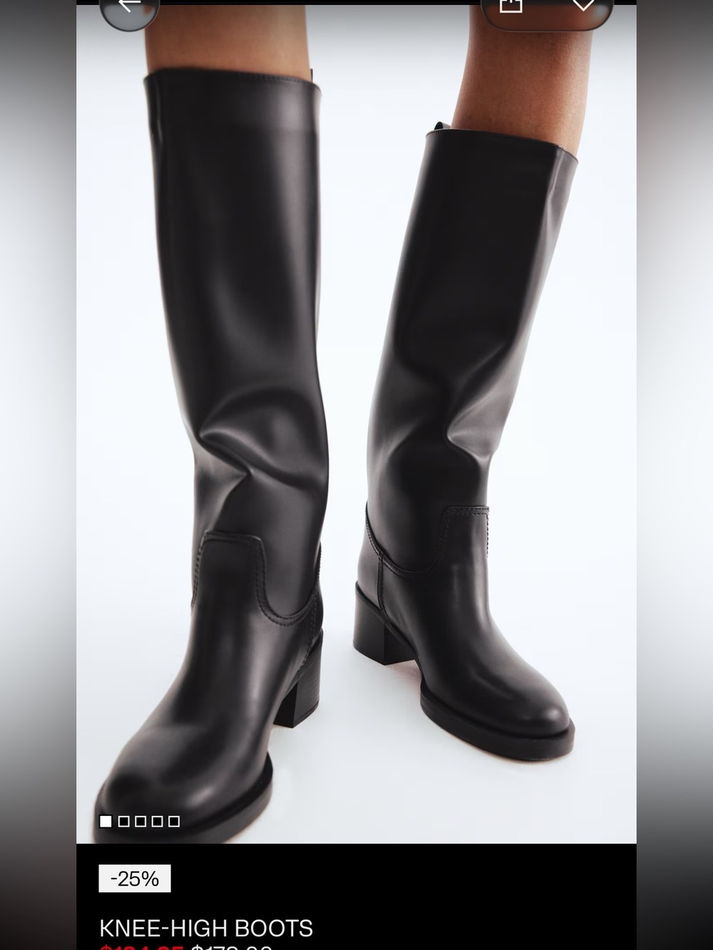 H&M Premium Black Knee-High Boots